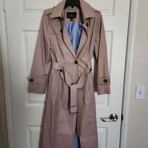 London Fog Dusty Mauve Trench Coat with Belt